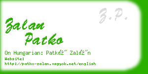 zalan patko business card